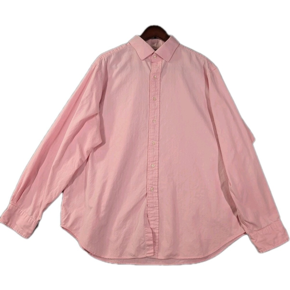 Polo Ralph Lauren Mens Long Sleeve Button Dress Shirt 18 37/38 Pink